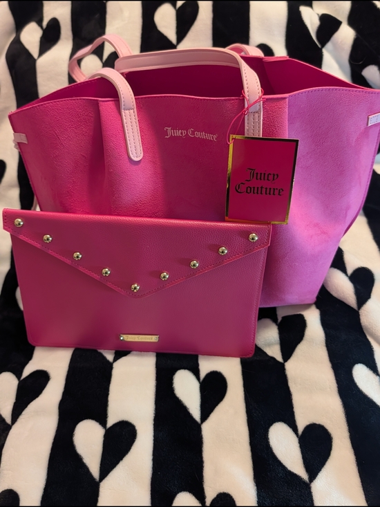 Juicy Couture Handbags - 🆕 Juicy Couture Pink Tote with Pink Studded Clutch